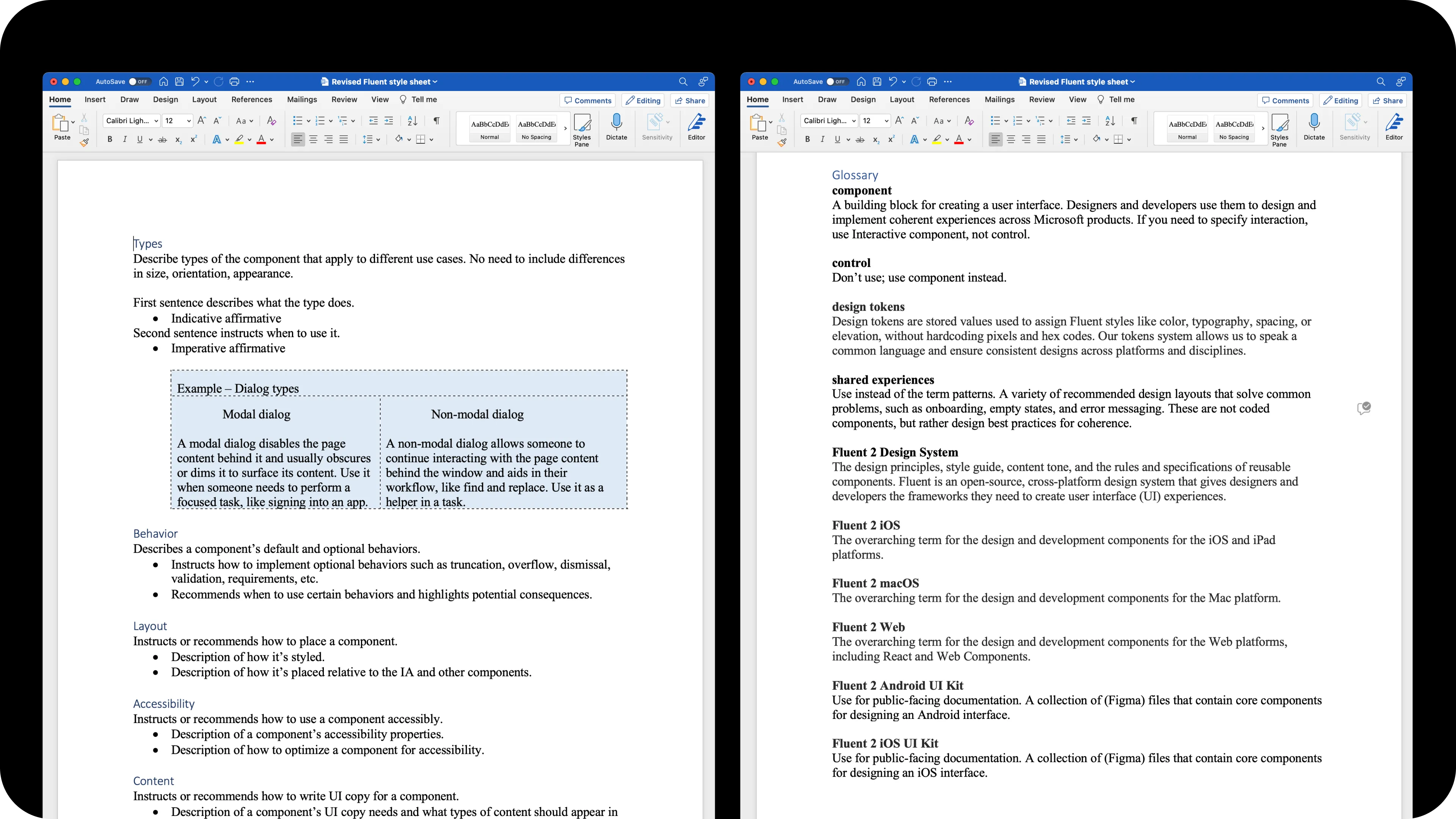 The written style sheet: a Word document codifying voice, structure, and authoring rules for component pages
